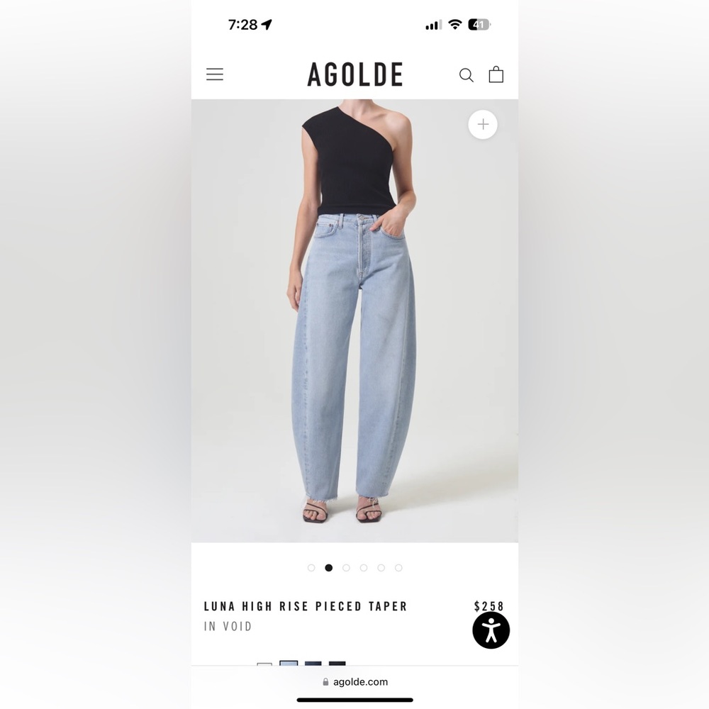AGOLDE Luna high rise Pieced taper jean